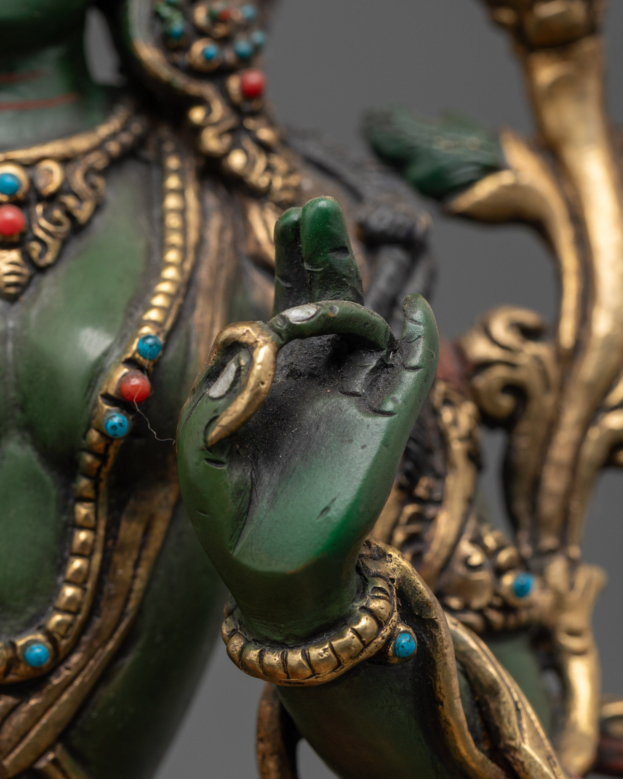 Tibetan Dolma Statue | Copper Statue of Green Tara