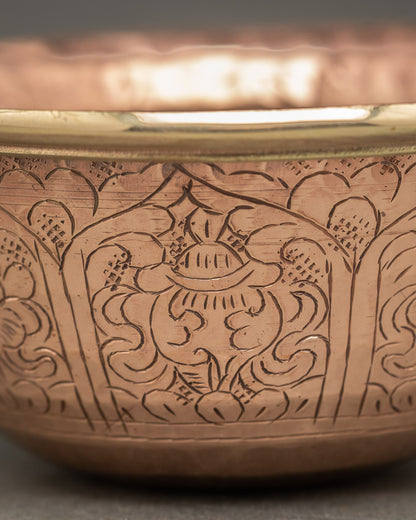 Water Offering Bowl - Sacred Buddhist Ritual Vessel Set