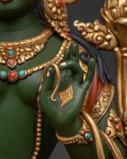 Green Tara Statue for Daily Meditation & Prayer | Handmade in Nepal