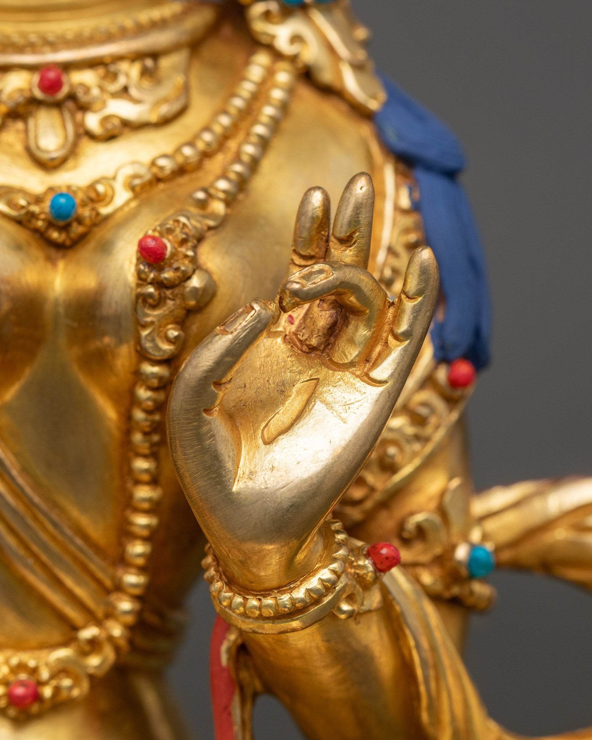 Handmade Nepalese Bodhisattva Dukar Sculpture