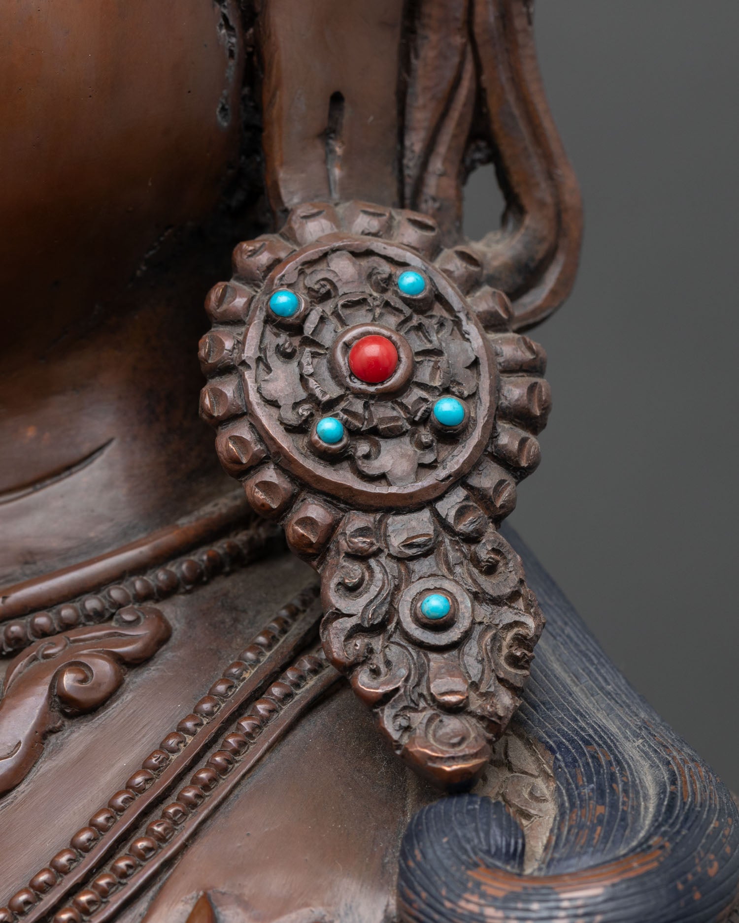 Four-Armed Chenrezig Statue | Oxidized Copper Sculpture