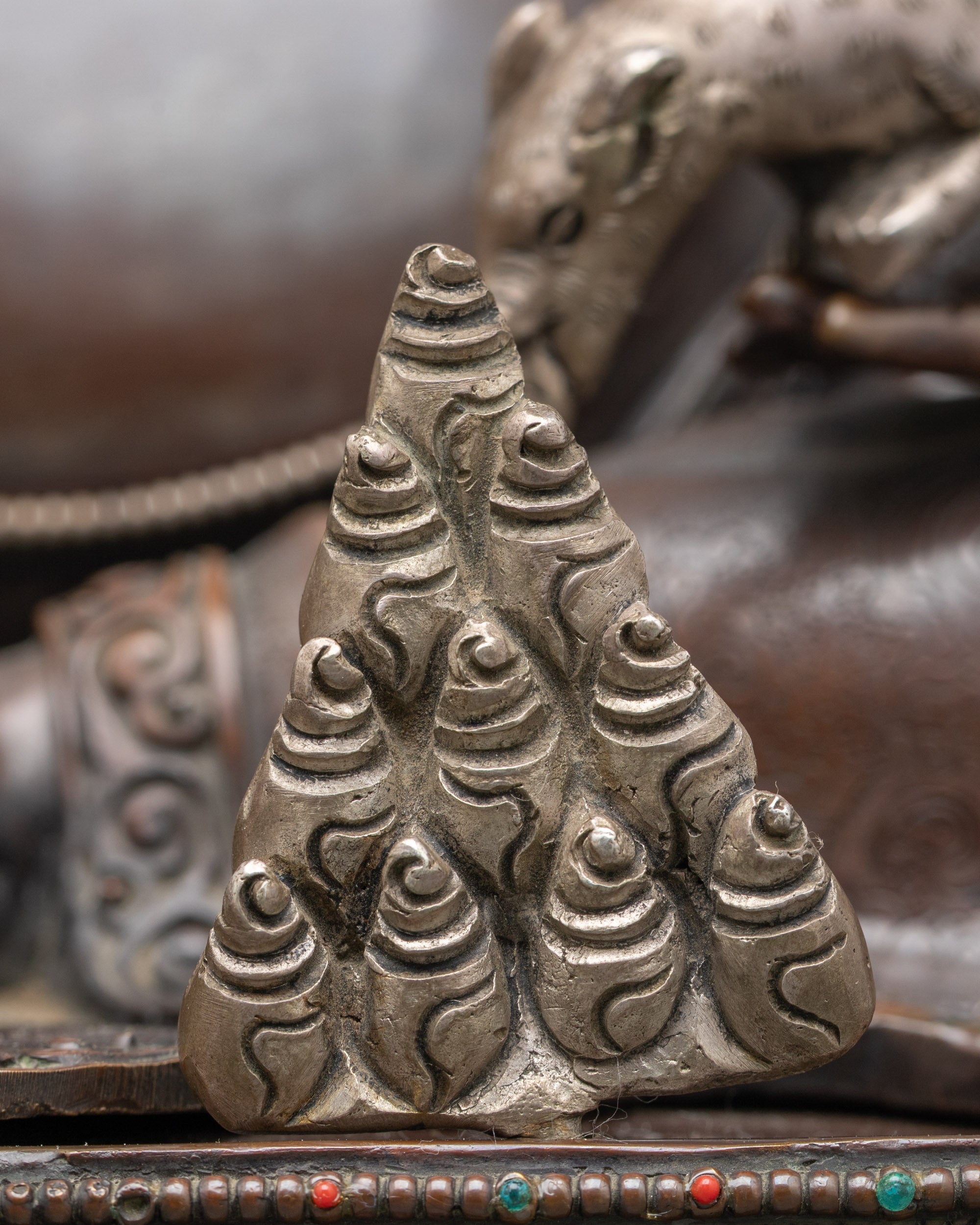 Chemically Oxidized Dzambhala Sculpture | Himalayan Buddhist Idol