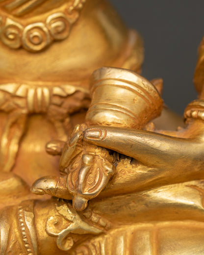 Handmade Vajrasattva Statue | Gold Fire-Gilded Nepalese Buddhist Icon