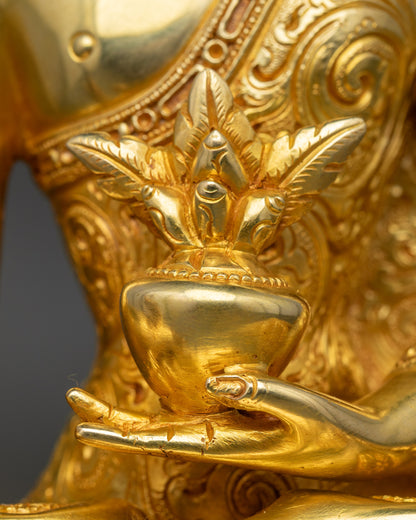 King of Medicine Bhaisajyaguru Statue | Nepalese Sculpture for Healing