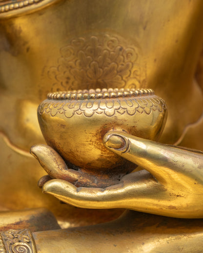 Dhyana Shakyamuni Buddha Sculpture | Meditation Figure from Nepal