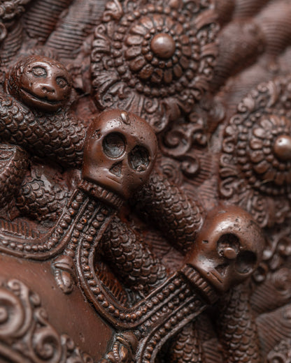 Fierce Mask of Bhairav | Sacred Himalayan Protector Mask for Altar