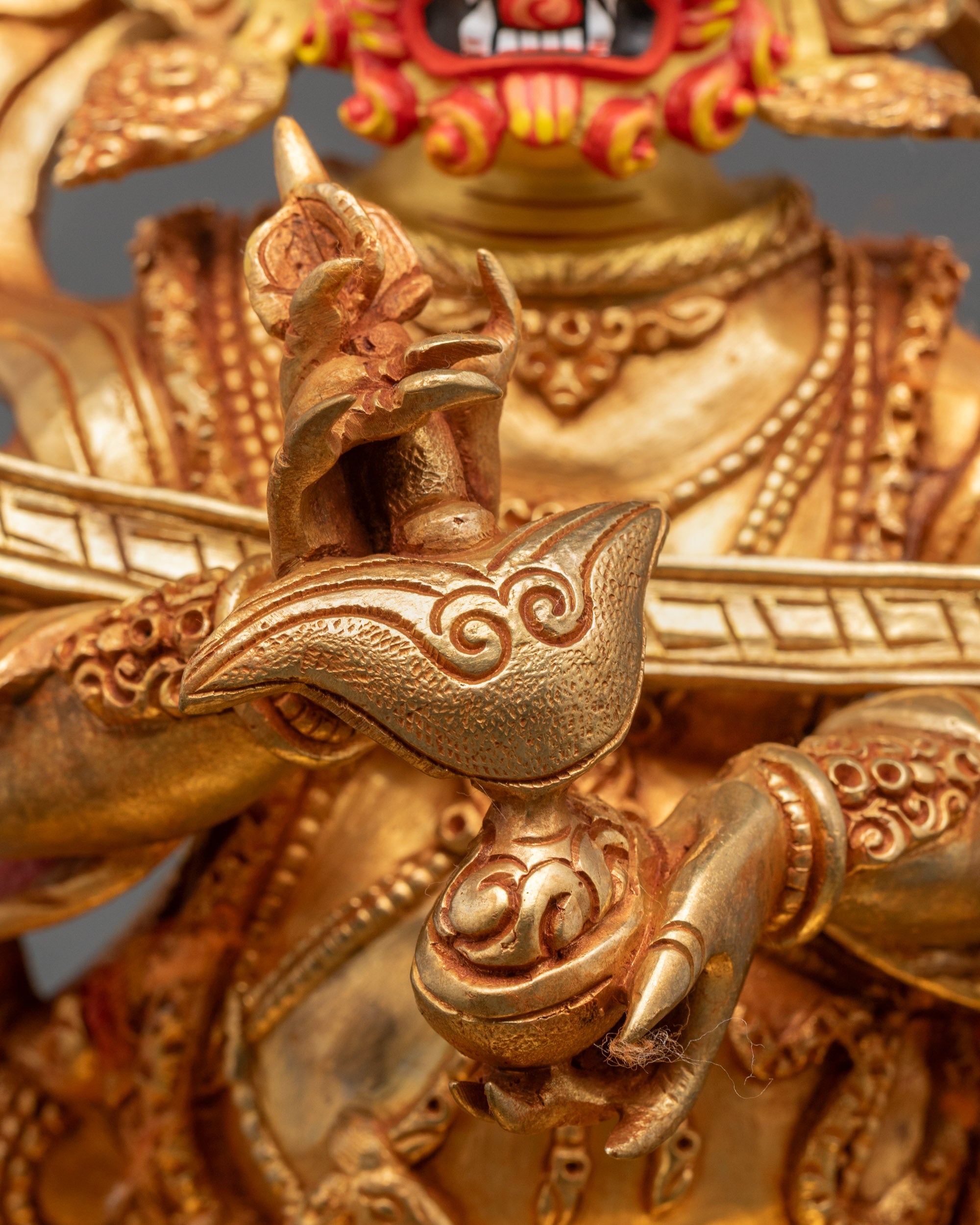 Nepalese Shakya Mahakala Statue | Traditional Himalayan Protector Figure