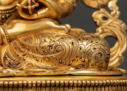 Vajrasattva Statue | Luxurious Gold Fire-Gilded Sculpture
