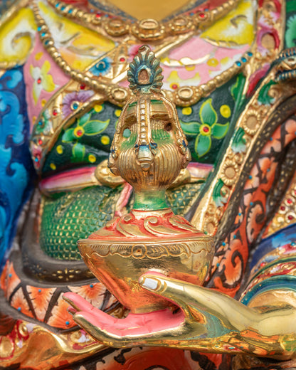 Elegant Guru Rinpoche Statue | Vajrayana Buddhist Master Sculpture