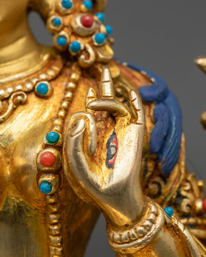Seven-Eyed White Tara Statue for Home Altar & Meditation Spaces