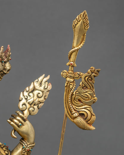 Three-Faced Hayagriva Statue | Himalayan Ritual Art from Nepal