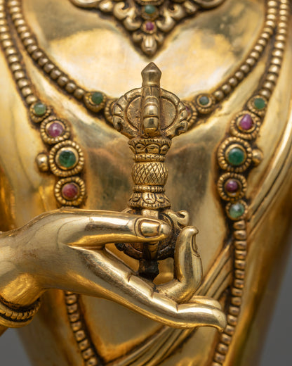 24K Gold-Gilded Vajrasattva Statue | Deity for Karma Purification Practice