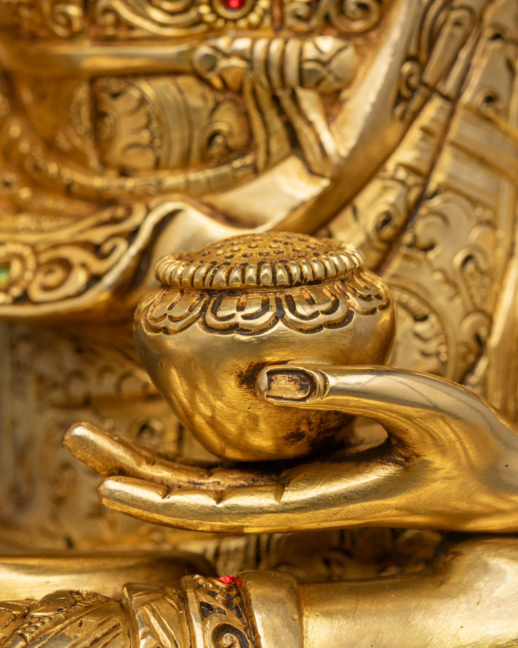 Three Buddha Statue Set | Gold Fire-Gilded Copper Sculpture Collection