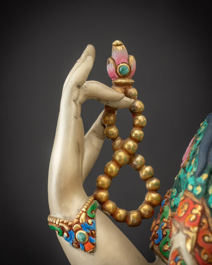 25" Serene Chenrezig Statue | Exceptional Tibetan Spiritual Sculpture