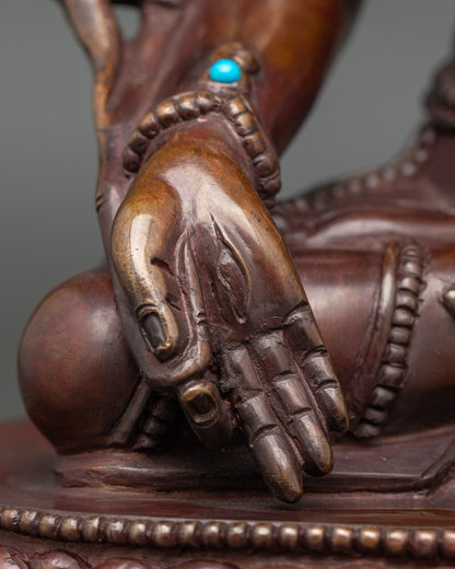 Oxidized White Tara Statue | Nepalese Goddess Artwork