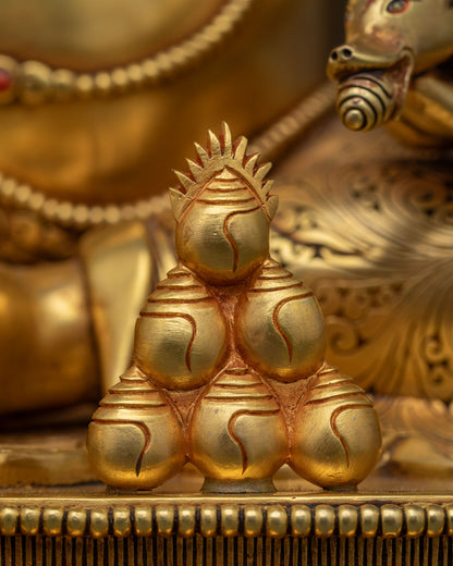 Yellow Dzambhala Statue from Nepal | God of Wealth & Abundance