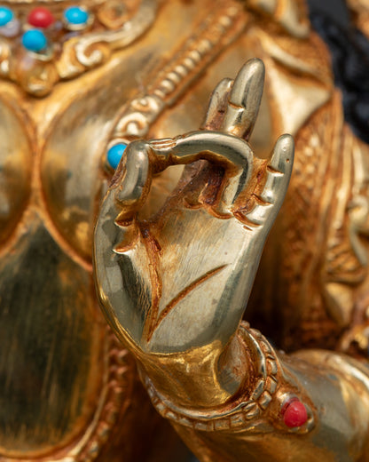 Green Tara Statue | Sacred Buddhist Deity Sculpture for Meditation