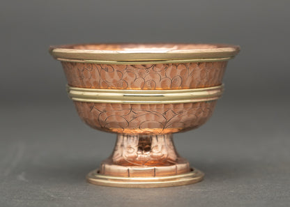 Handcrafted Water Offering Bowl Set for Buddhist Rituals