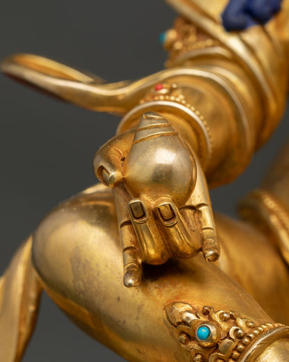Dzambhala Sculpture on Ornate Throne | Sacred Nepalese Art