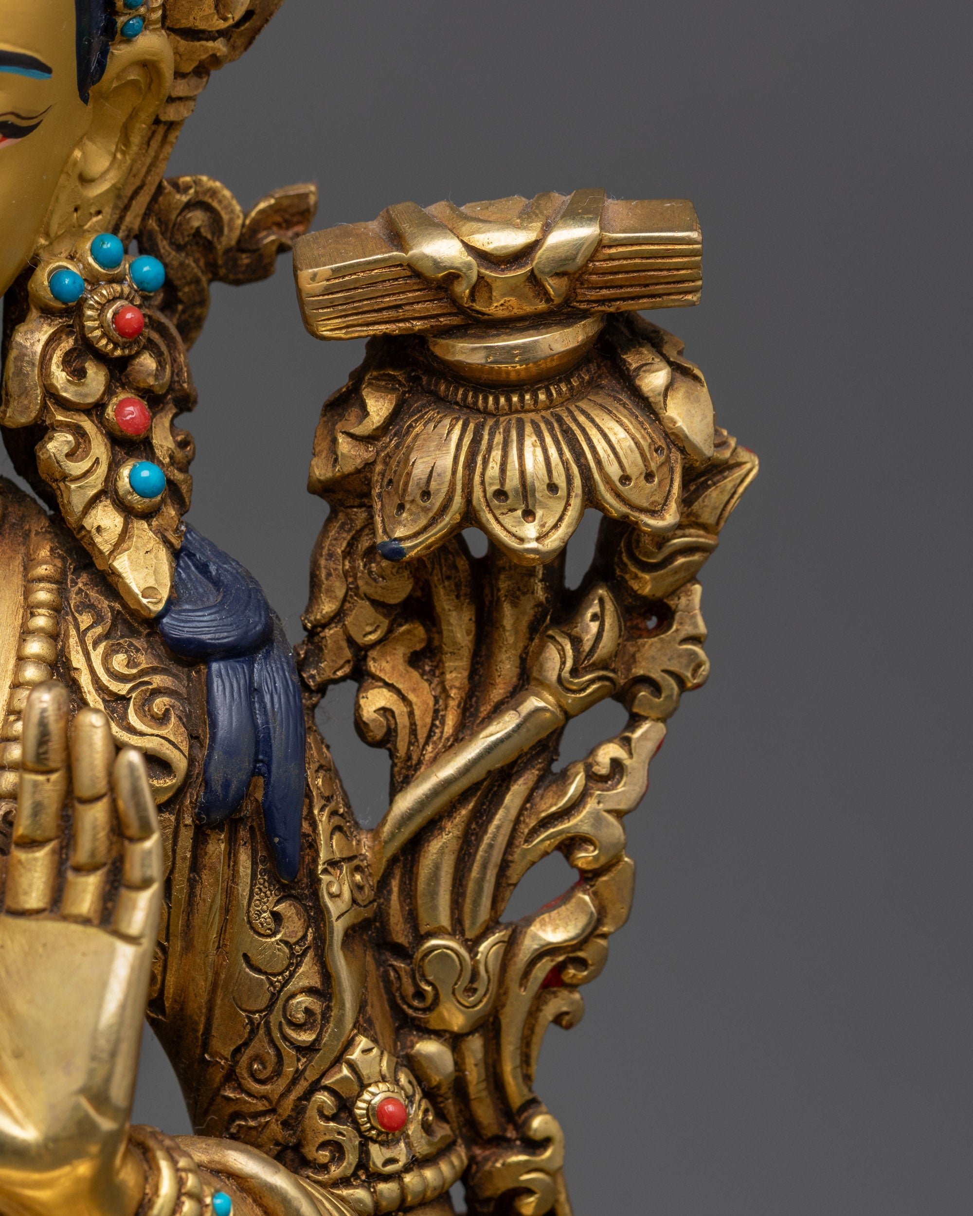 Tibetan Bodhisattva Manjushree Statue | Vajrayana God of Wisdom Idol