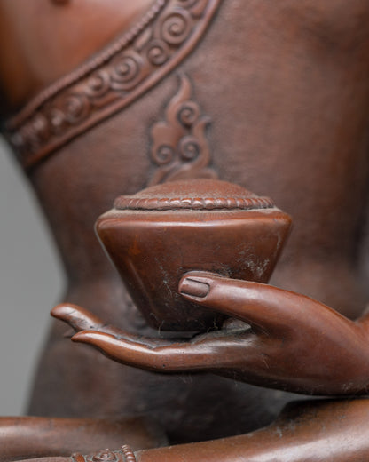 Oxidized Shakyamuni Buddha Meditation Statue from Nepal