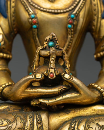 Luxury Amitayus Statue | Finely Detailed Copper Buddhist Artwork