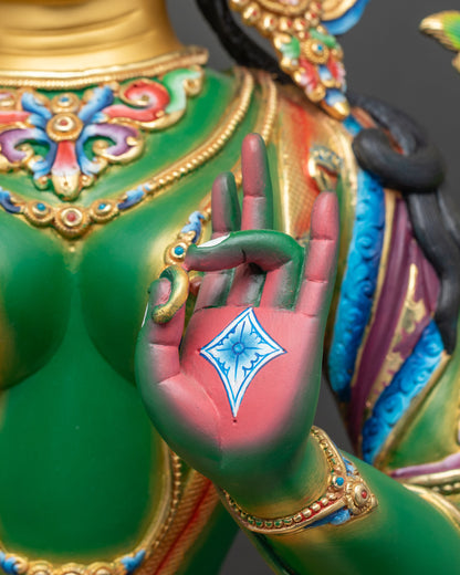 Compassionate Jetsun Dolma Statue | Hand-Painted Tibetan Artwork