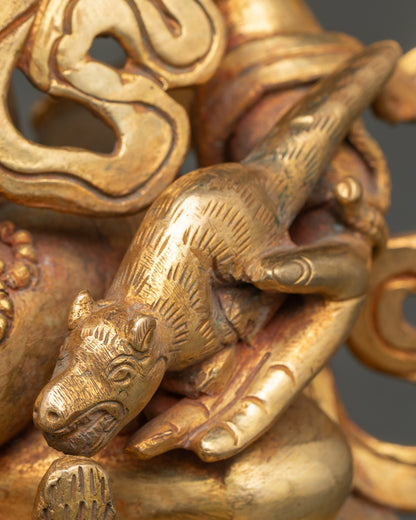 Dzambhala with Consort Statue | Buddhist Wealth Deity