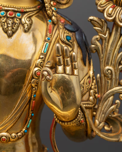 Premium Manjushri Statue | Lost-Wax Casted Buddhist Deity from Nepal