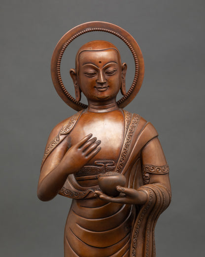 Hand-carved Sculpture of Buddha's Two Disciples