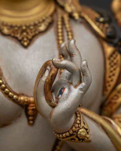 White Tara Statue | Hand-Cast Buddhist Spiritual Decor