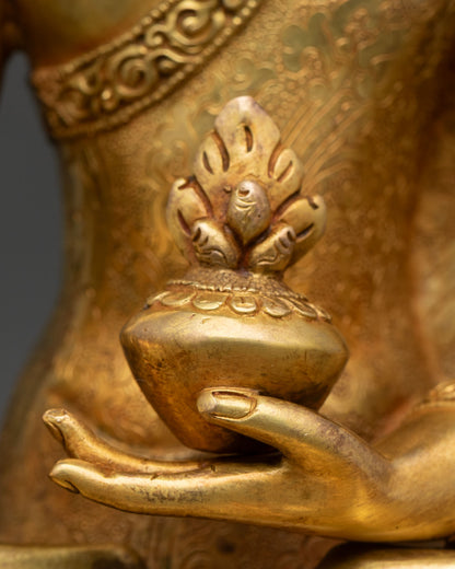 Medicine Buddha Statue | 24K Gold Gilded Copper Buddhist Art