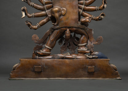 14-armed Mahakala Yab-Yum Statue | Tantric Manifestation of Mahakala