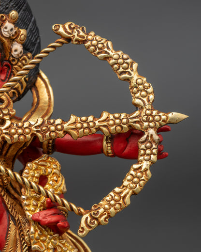 Red Rigjema Statue | Traditional Nepalese Ritual Sculpture