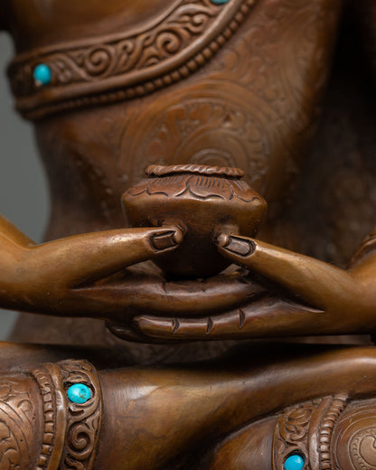 Amitabha Buddha Statue – Oxidized Copper Artwork