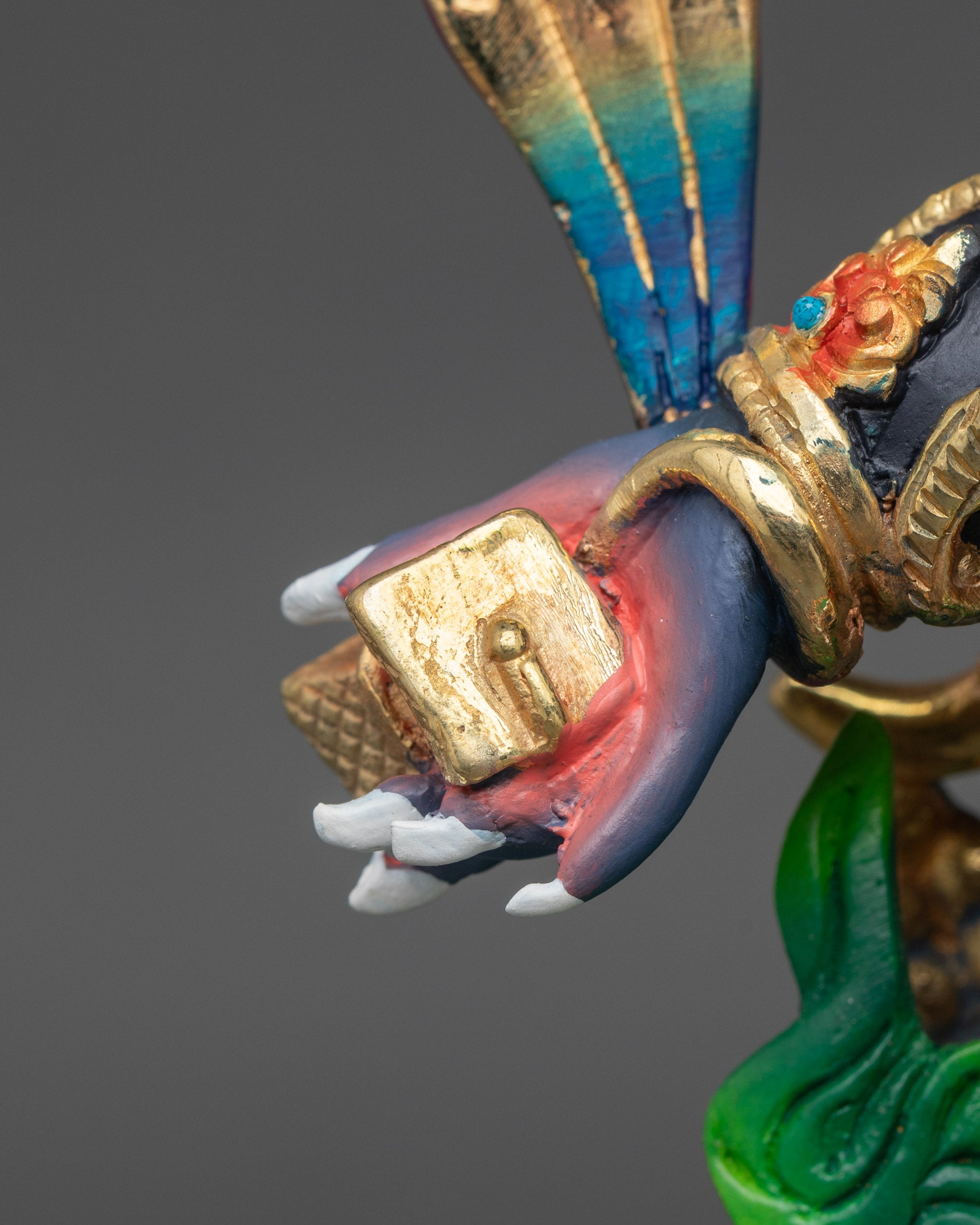 Vibrant Gonpo Chagdrugpa Statue | Fierce Guardian of the Dharma