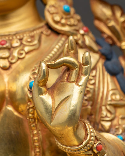 Green Tara Meditation Figurine | Compassionate Nepalese Artwork