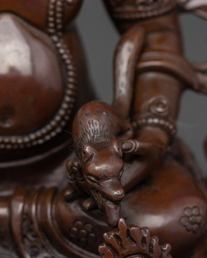 Yellow Dzambhala Statue – Handcrafted Nepalese God of Wealth