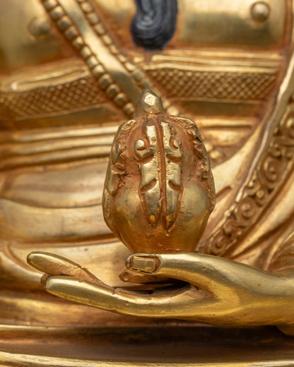 Divine Guru Shapdum Statue | 24K Gold-Gilded Buddhist Master Figure