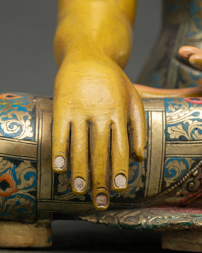 Hand-Painted Shakyamuni Buddha Statue | Buddhist Art