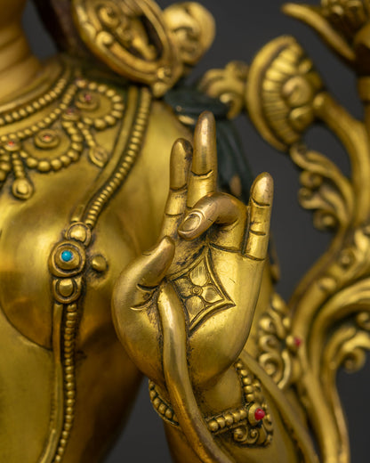 Green Tara Statue | Handcrafted Buddhist Sculpture from Nepal