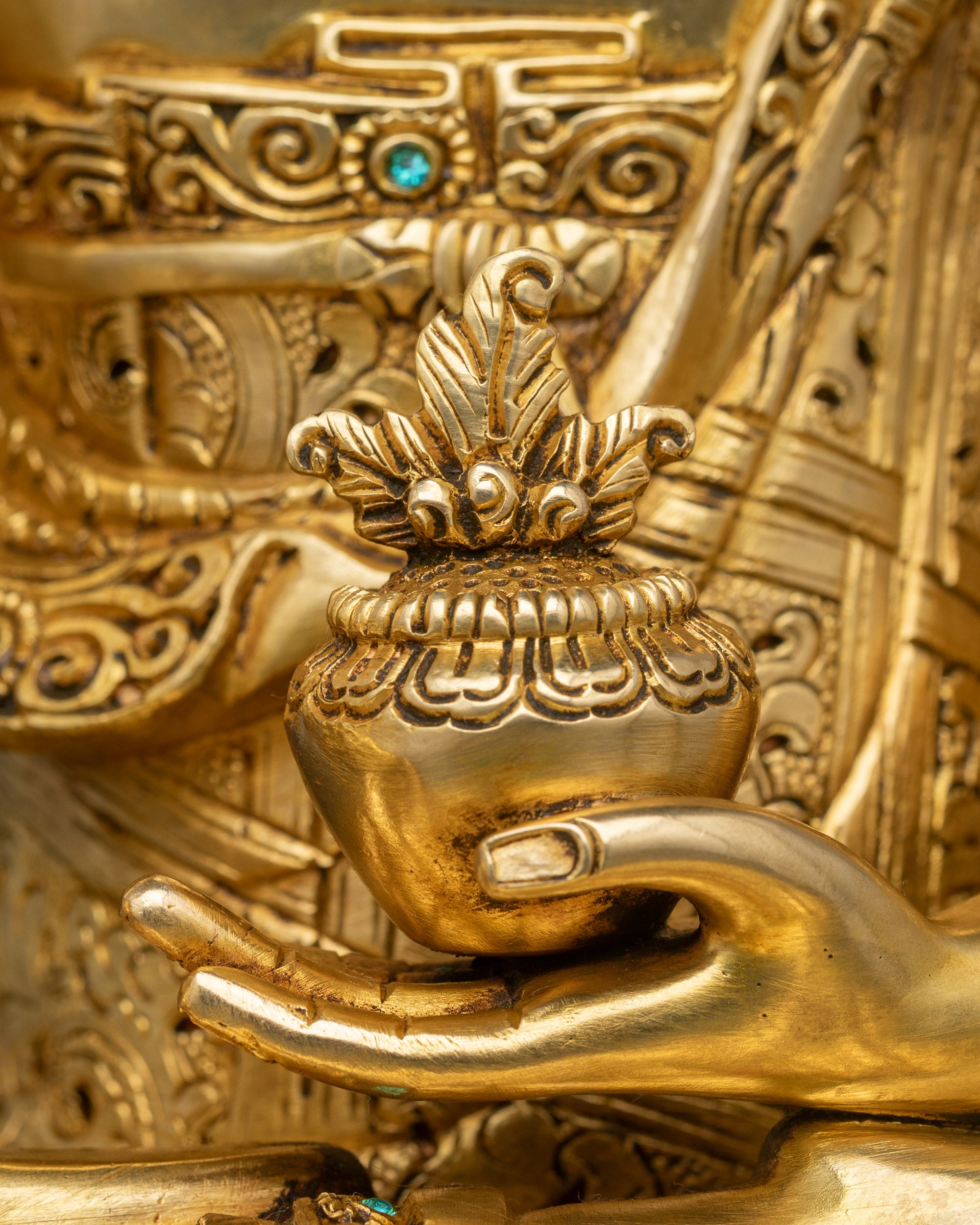 Three Buddha Statue Set | Gold Fire-Gilded Copper Sculpture Collection