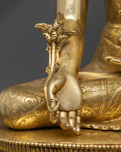 Handcrafted Premium Serene Bhaisajyaguru Statue | Nepalese Statues