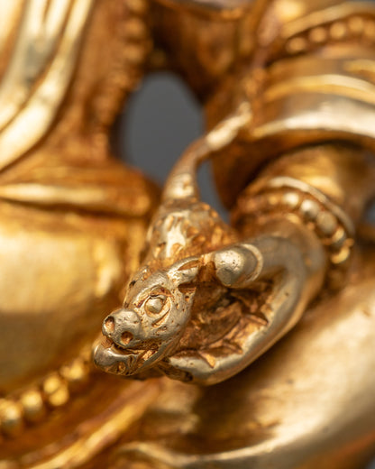White Dzambhala Sculpture | Prosperity and Abundance Altar Piece
