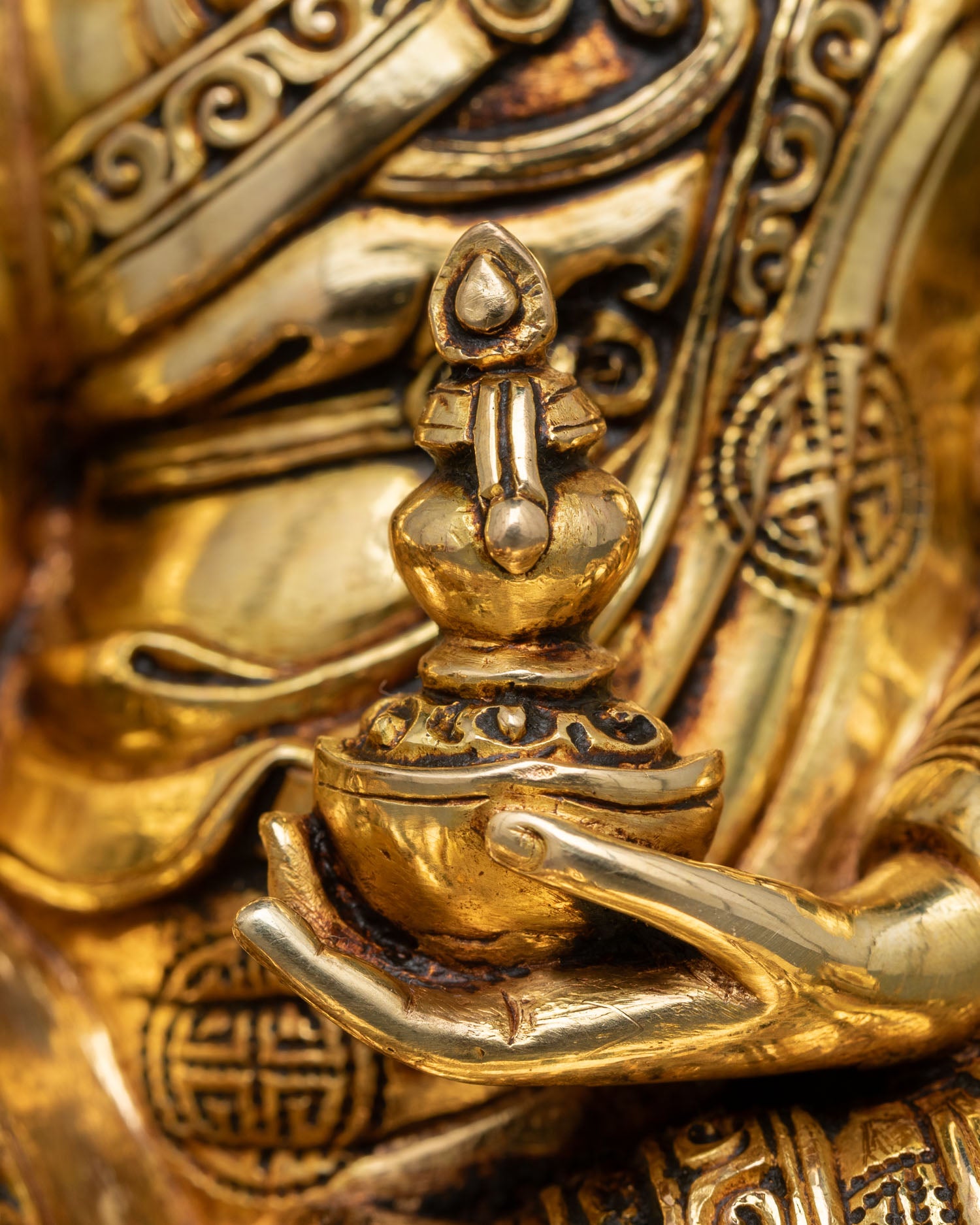 Guru Rinpoche Statue | Buddhist Hand-Carved Zen Decor