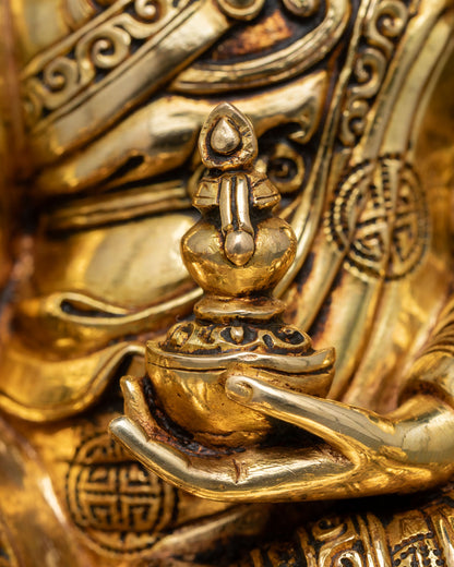 Guru Rinpoche Statue | Buddhist Hand-Carved Zen Decor