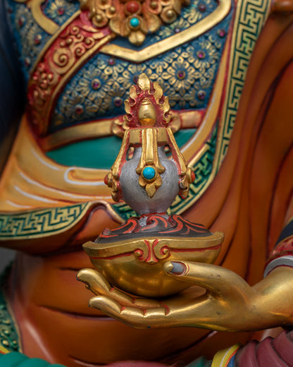 Guru Rinpoche Statue (50cm) | Hand-Painted Buddhist Copper Sculpture