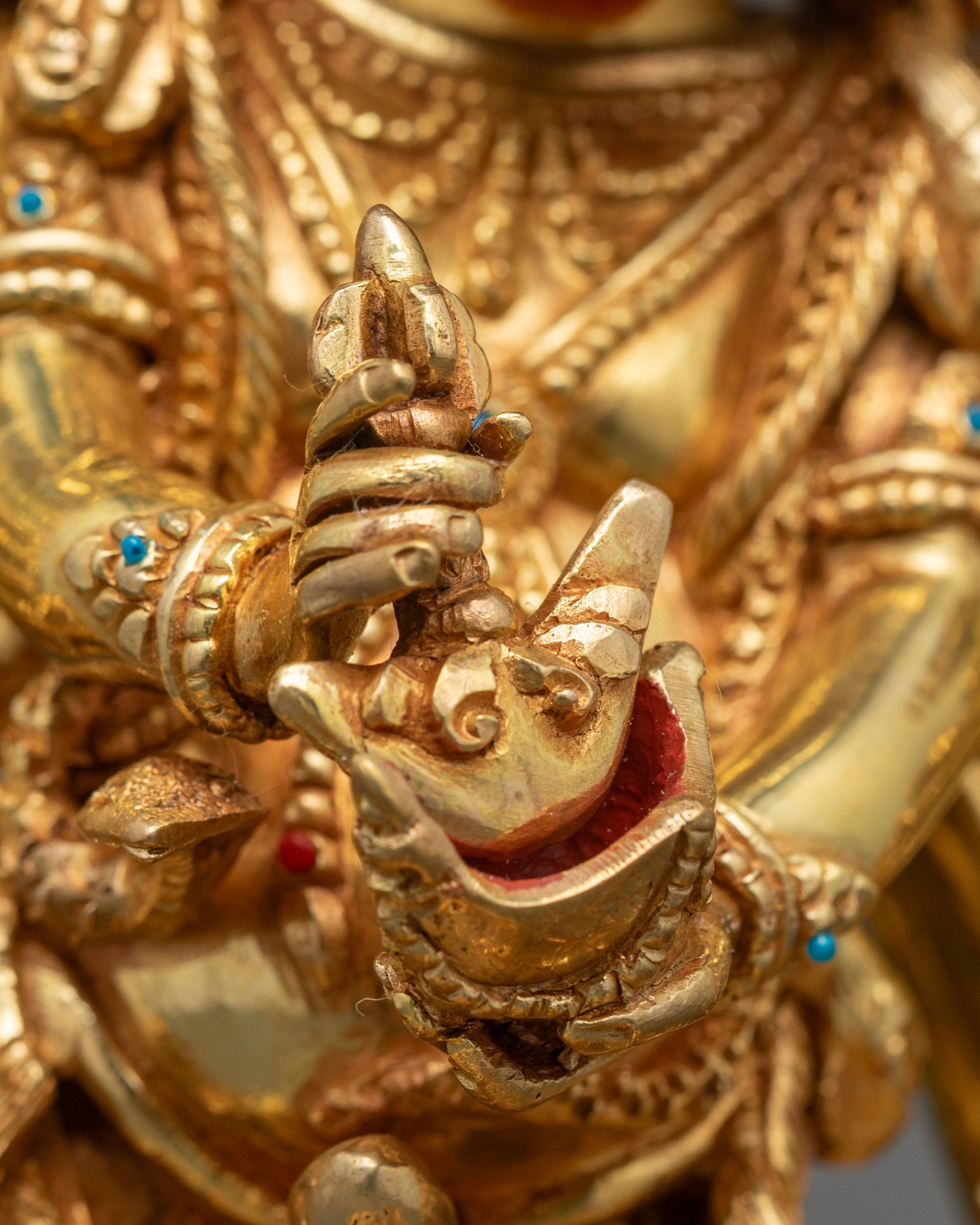 Buddhist Guardian Yamantaka Statue | Traditional Nepalese Artwork