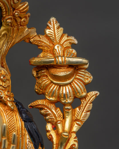 Manjushri Wisdom Statue | Copper Buddhist Figurine from Kathmandu, Nepal