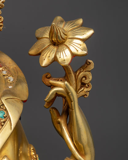 Handcrafted Chenrezig Statue | Four-Armed Bodhisattva Avalokiteshvara Idol